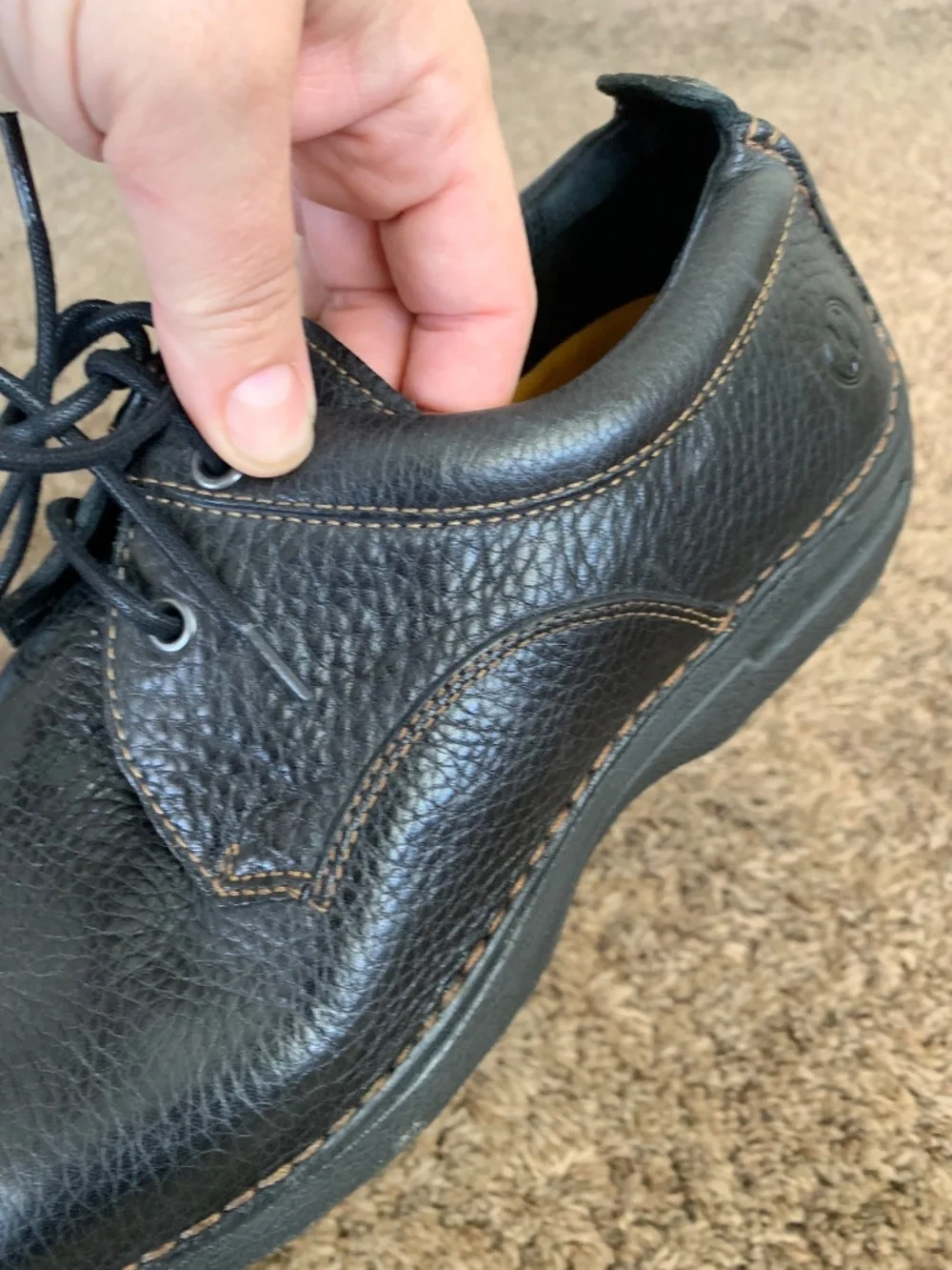 Cole Haan Black Pebble Leather Oxford Casual Shoes 10.5 Classic